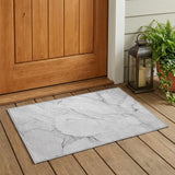 2' X 3' Gray Abstract Washable Non Skid Indoor Outdoor Area Rug