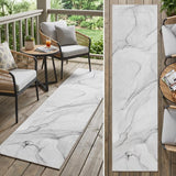 8' Runner Gray Abstract Washable Non Skid Indoor Outdoor Runner Rug
