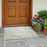 2' X 3' Green Abstract Washable Non Skid Indoor Outdoor Area Rug