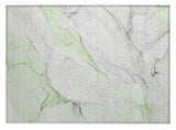 2' X 3' Green Abstract Washable Non Skid Indoor Outdoor Area Rug