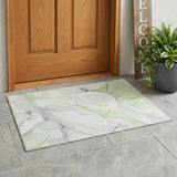 3' X 5' Green Abstract Washable Non Skid Indoor Outdoor Area Rug