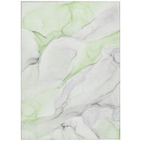 3' X 5' Green Abstract Washable Non Skid Indoor Outdoor Area Rug