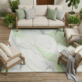 8' X 10' Green Abstract Washable Non Skid Indoor Outdoor Area Rug