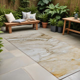 8' Runner Brown Abstract Washable Non Skid Indoor Outdoor Runner Rug