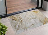 3' X 5' Brown Abstract Washable Non Skid Indoor Outdoor Area Rug