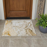 3' X 5' Brown Abstract Washable Non Skid Indoor Outdoor Area Rug