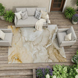 8' X 10' Brown Abstract Washable Non Skid Indoor Outdoor Area Rug