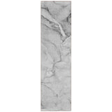 8' Runner Gray Abstract Washable Non Skid Indoor Outdoor Runner Rug