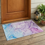 3' X 5' Purple Abstract Washable Non Skid Indoor Outdoor Area Rug