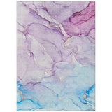 3' X 5' Purple Abstract Washable Non Skid Indoor Outdoor Area Rug