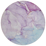 8' Round Purple Round Abstract Washable Non Skid Indoor Outdoor Area Rug