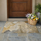 3' X 5' Brown Beige and Gold Abstract Washable Indoor Outdoor Area Rug