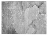 2' X 3' Gray Abstract Washable Indoor Outdoor Area Rug
