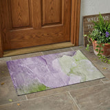 2' X 3' Purple Abstract Washable Non Skid Indoor Outdoor Area Rug