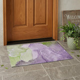 3' X 5' Purple Abstract Washable Non Skid Indoor Outdoor Area Rug