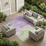 8' X 10' Purple Abstract Washable Non Skid Indoor Outdoor Area Rug