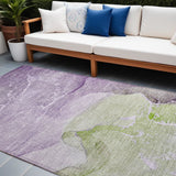8' X 10' Purple Abstract Washable Non Skid Indoor Outdoor Area Rug