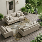 8' X 10' Brown and Gray Abstract Washable Non Skid Indoor Outdoor Area Rug