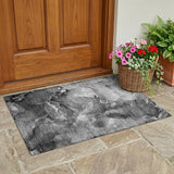 2' X 3' Gray Abstract Washable Non Skid Indoor Outdoor Area Rug