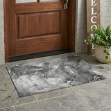 3' X 5' Gray Abstract Washable Non Skid Indoor Outdoor Area Rug