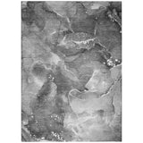 3' X 5' Gray Abstract Washable Non Skid Indoor Outdoor Area Rug
