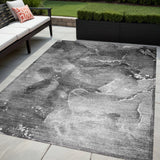 5' X 8' Gray Abstract Washable Non Skid Indoor Outdoor Area Rug