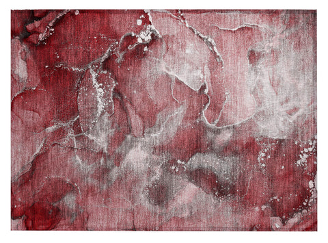2' X 3' Merlot Abstract Washable Non Skid Indoor Outdoor Area Rug