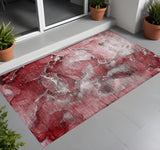 3' X 5' Merlot Abstract Washable Non Skid Indoor Outdoor Area Rug