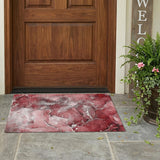 3' X 5' Merlot Abstract Washable Non Skid Indoor Outdoor Area Rug