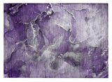2' X 3' Gray and Purple Abstract Washable Non Skid Indoor Outdoor Area Rug
