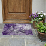 2' X 3' Gray and Purple Abstract Washable Non Skid Indoor Outdoor Area Rug