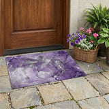 3' X 5' Gray and Purple Abstract Washable Non Skid Indoor Outdoor Area Rug