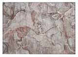 2' X 3' Gray and Red Abstract Washable Non Skid Indoor Outdoor Area Rug