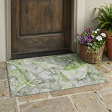 3' X 5' Green Abstract Washable Non Skid Indoor Outdoor Area Rug