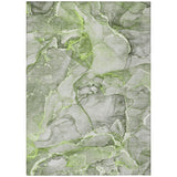 3' X 5' Green Abstract Washable Non Skid Indoor Outdoor Area Rug