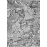 5' X 8' Gray and Ivory Abstract Washable Non Skid Indoor Outdoor Area Rug