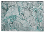 2' X 3' Gray and Ivory Abstract Washable Non Skid Indoor Outdoor Area Rug