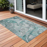 2' X 3' Gray and Ivory Abstract Washable Non Skid Indoor Outdoor Area Rug