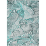 3' X 5' Gray and Ivory Abstract Washable Non Skid Indoor Outdoor Area Rug