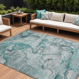 8' X 10' Gray and Ivory Abstract Washable Non Skid Indoor Outdoor Area Rug