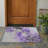 2' X 3' Purple Abstract Washable Non Skid Indoor Outdoor Area Rug