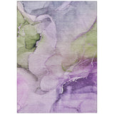 3' X 5' Purple Abstract Washable Non Skid Indoor Outdoor Area Rug
