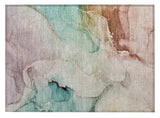 2' X 3' Teal Abstract Washable Non Skid Indoor Outdoor Area Rug