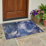 2' X 3' Blue Abstract Washable Non Skid Indoor Outdoor Area Rug