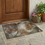 2' X 3' Brown Abstract Washable Non Skid Indoor Outdoor Area Rug
