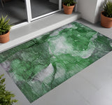 2' X 3' Emerald Abstract Washable Non Skid Indoor Outdoor Area Rug