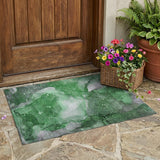 3' X 5' Emerald Abstract Washable Non Skid Indoor Outdoor Area Rug