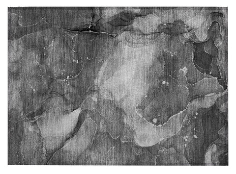 2' X 3' Gray Abstract Washable Non Skid Indoor Outdoor Area Rug