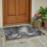 2' X 3' Gray Abstract Washable Non Skid Indoor Outdoor Area Rug