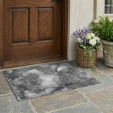 3' X 5' Gray Abstract Washable Non Skid Indoor Outdoor Area Rug